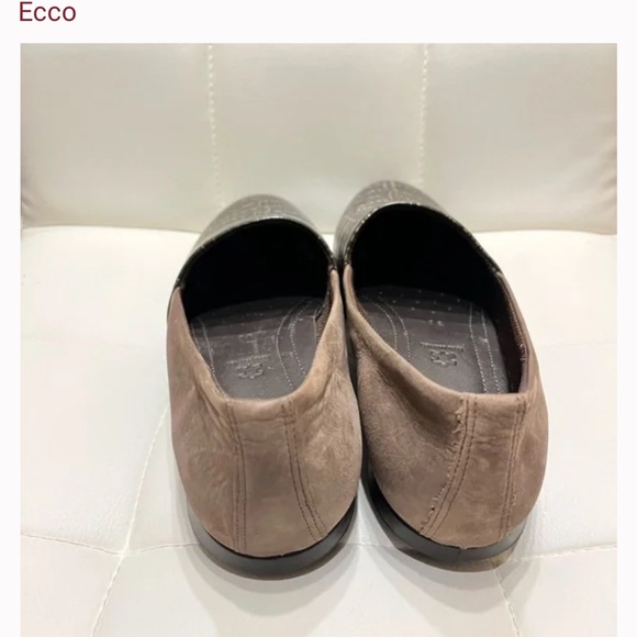 ECCO Touch Ballerina 2 Black Slip On Shoes Sz 36 * 6 Snakeskin Scale Loafers - Picture 5 of 6